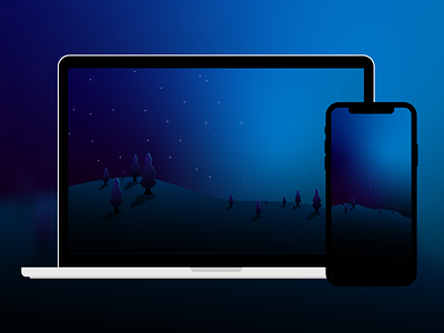 NIGHT IN THE FOREST background flat minimal wallpaper wallpapers