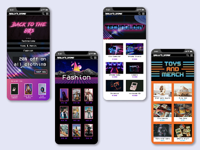 Molly's Store - 80's Themed 80s 80s style app app design iphone iphone x mobile molly sample shopping store themed vintage