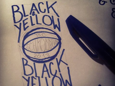 Black & Yellow Sketch basketball black yellow design graphic hand lettering sketch typography