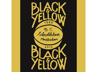 Black & Yellow artwork basketball black yellow design graphic hand lettering retro typography