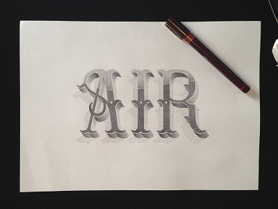 AIR - Hand lettering air dots hand lettering pointillism stippling typography