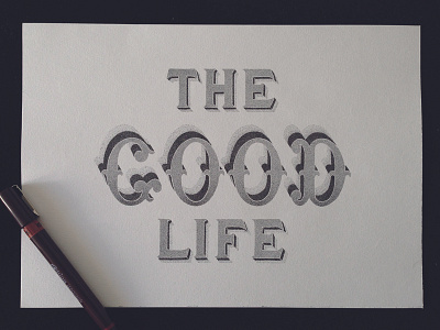 The good life 3d dots hand lettering handlettering handmade pointillism rotring shades stippling typography