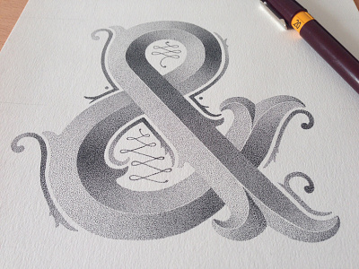 AMPERSAND ampersand artist dots hand lettering handmade l lettering letters rotring stippling typography