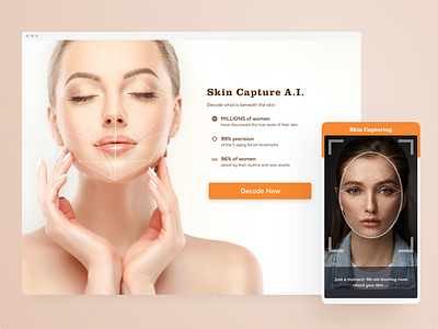 Skin Capture A.I Concept app beauty concept design healthcare skin care ui upsell web app web design