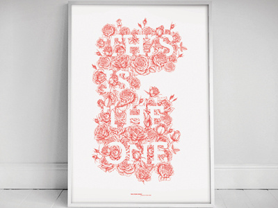 This Is The One hand drawn lyrics music pen red roses the stone roses typography