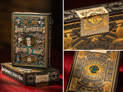 David Copperfield's History Of Magic - Playing Cards deck of cards design detail drawing hand drawn illustration intricate lettering ornate playing cards typography vector victorian