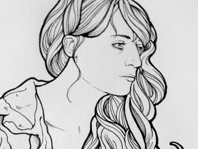 Florence + the Machine art nouveau drawing face florence welch hair illustration london music pen pencil portrait time out