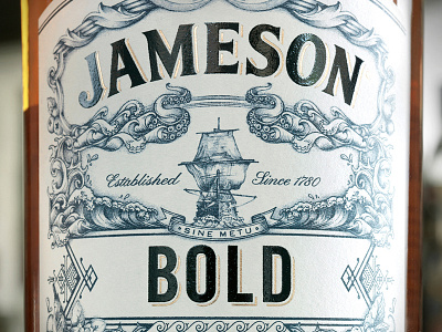 Jameson Bold bold deconstructed hand drawn illustration jameson packaging pen pencil ship spirits waves whiskey