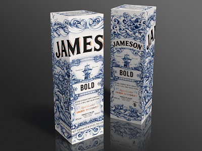 Jameson Bold bold deconstructed hand drawn illustration jameson packaging pen pencil ship spirits waves whiskey