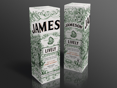 Jameson Lively deconstructed flowers hand drawn illustration jameson lively packaging pen pencil ship spirits whiskey