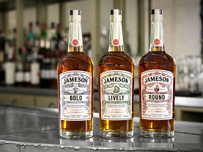 Jameson Deconstructed Series Bottles deconstructed hand drawn illustration jameson packaging pen pencil ship spirits whiskey