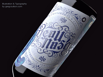 Beau Nash ambigram black letter bottle craft ale flourishes illustration label lettering packaging typography