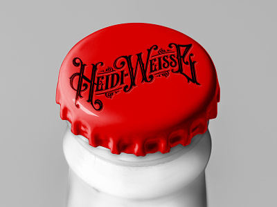 Heidi Weisse_Cap beer bottle drawing hand drawn heidi lager packaging portrait typography