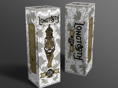 Longtooth Gift Box alcohol branding bottle box design branding detail hand drawn illustration lettering logo logo design packaging packaging design tiger typography vector
