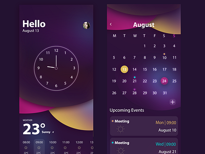 Calendar design minimal typography ui web website