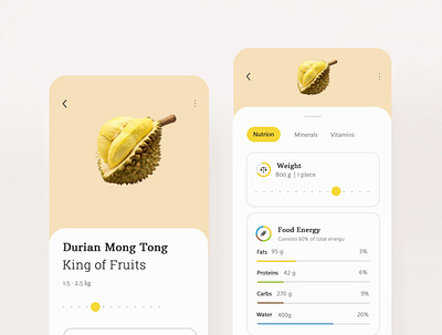 Simple UI fruit indentification design minimal ui