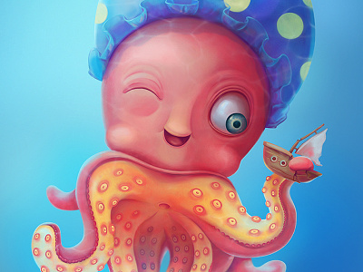 Kraken Poster character illustration kraken octopus poster