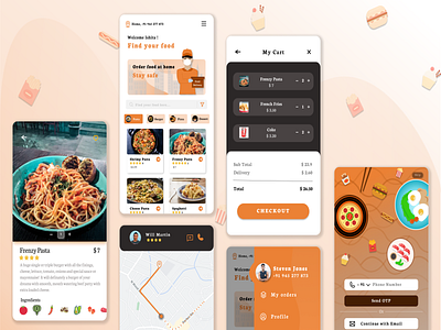 Food Delivery App app typography ui ux