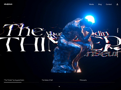 The Thinker by Auguste Rodin animation auguste ball banner c4d experimental header megascans motion motion graphic octane quixel rodin the thinker thinker uix web