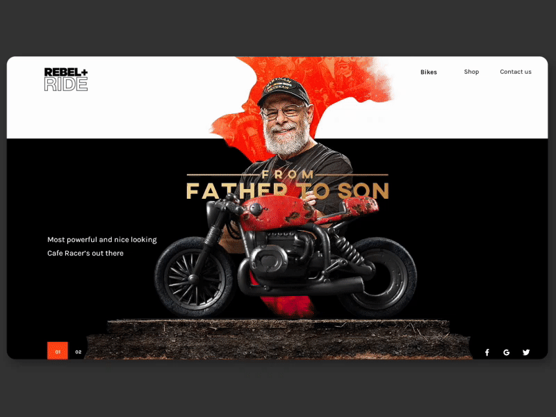 Cafe Racer from father to son animation bike biker c4d cafe racer design header motobike motor slider