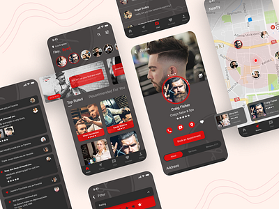 Barber Booking Application - UI Design barber booking booking haircut online booking online delivery saloon ui visual design