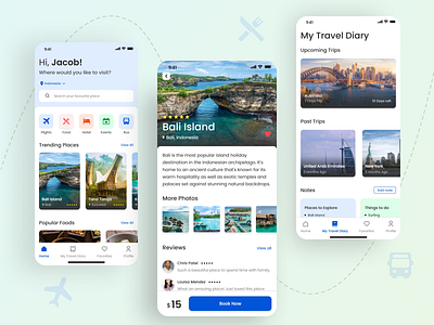 Travelling App - UI Design booking design design trends illustration latest design latest trend motion tour travel travel booking travelling app ui ui ux visual design