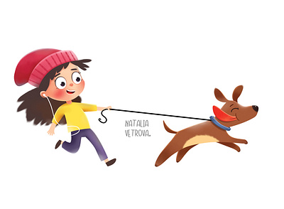 With dog adventure animal illustration cartoon illustration characterdesign childrenbook childrenillustration dog drawing illustration kids book