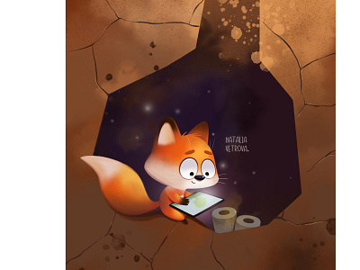 Stay at home animal illustration cartoon illustration character characterdesign childrenbook childrenillustration fox illustration stayhome