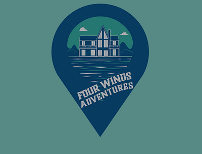 Four Winds Adventures Logo art branding design illustration logo vector