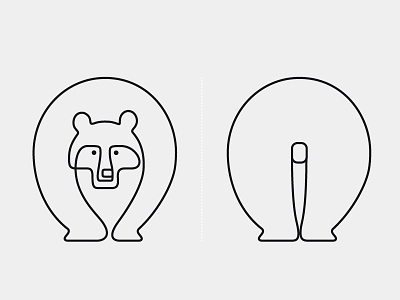 Bear bear brand identity geometric line work logo minimalism simple