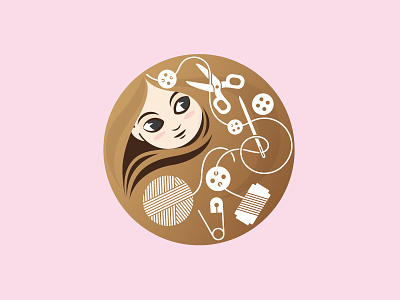 Bambino brand cartoon character decoration design doll girl handmade identity logo needlework pattern