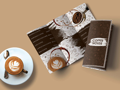 Trifold brochure (self project). brochure design coffee creative design designer graphic design indesign photoshop