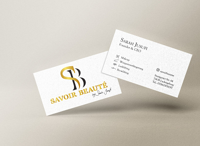 Savoir Beaute, Realized project beauty salon corporate design gold graphic design logo savoir beaute visit card