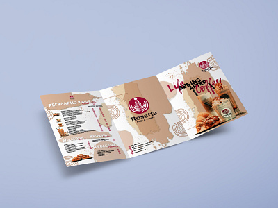 Coffe Brochure, Rosetta Caffe&Snacks, Realized project brochure coffee creative creativity design designer graphic design illustration indesign photoshop