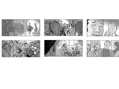 Black and white storyboard