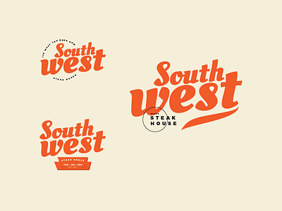 Southwest Logo branding food identity logo minimal orange southern southwest steakhouse