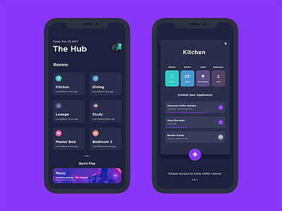 Smart Home—UI Weekly Challenges-Season 02 / Week [8/10] app challenge dark home minimal smart ui ux