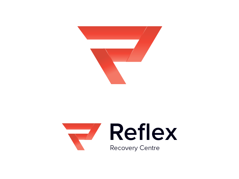 Reflex Logo fitness identity brand branding concept red strong simple gradient logo reflex