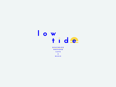 Low Tide beach blue brand branding cafe logo minimal music surf trend vintage