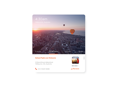 Travel Widget app design interface melbourne minimal travel ui ux widget