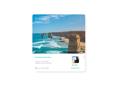 Travel Widget app design interface melbourne minimal travel ui ux widget