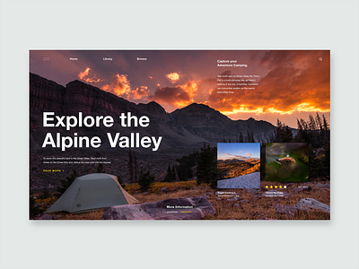 Travel UI camping explore minimal minimal app travel type typography ui uidesign website website banner