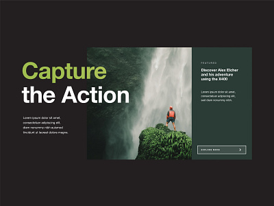 Capture the Action UI Banner action action button adventure banner button minimal minimal app simple travel ui ui ux ui ux design widget