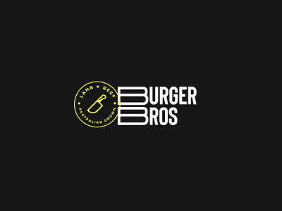 Burger Bros black brand concept brand creation branding burger concept food identity minimal yellow