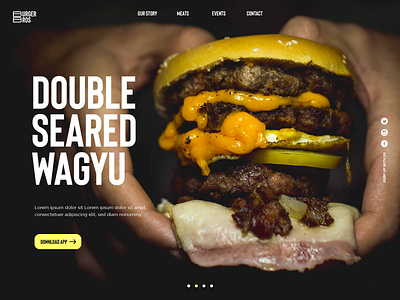 Burger Bros banner brand branding design identity landing landing page logo minimal simple type typography ui ux web website website banner