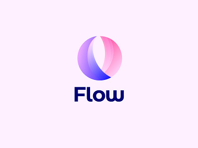 Flow Logo brand branding branding agency colour design gradient identity logo logo 3d minimal simple type