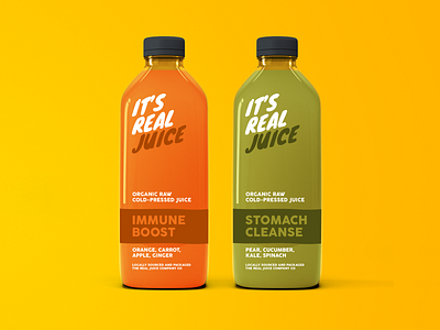 It's Real Juice! brand branding clean food food and drink idenity juice juices logo minimal mockup type