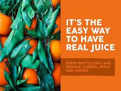 It's Real Juice advertising banner brand branding clean fruit identity juice mockup simple type