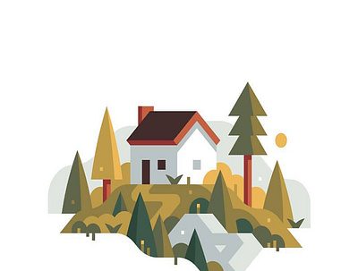 home pine animation app branding flat logo typography ui vector web website