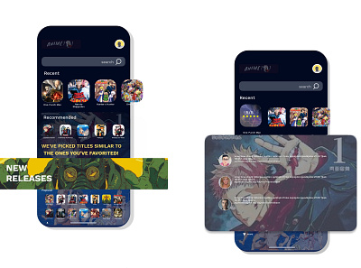 Anime 101 phone app ui ui uidesign uidesigner uidesigns uiux uiuxdesign